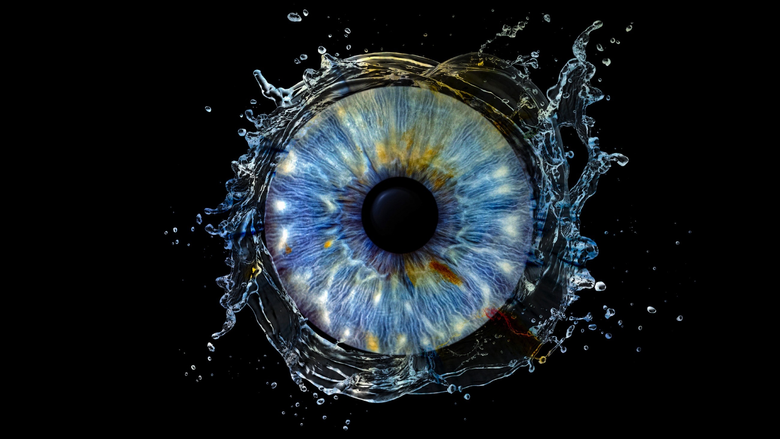 Close up of eye on black background Close up of eye on black background
