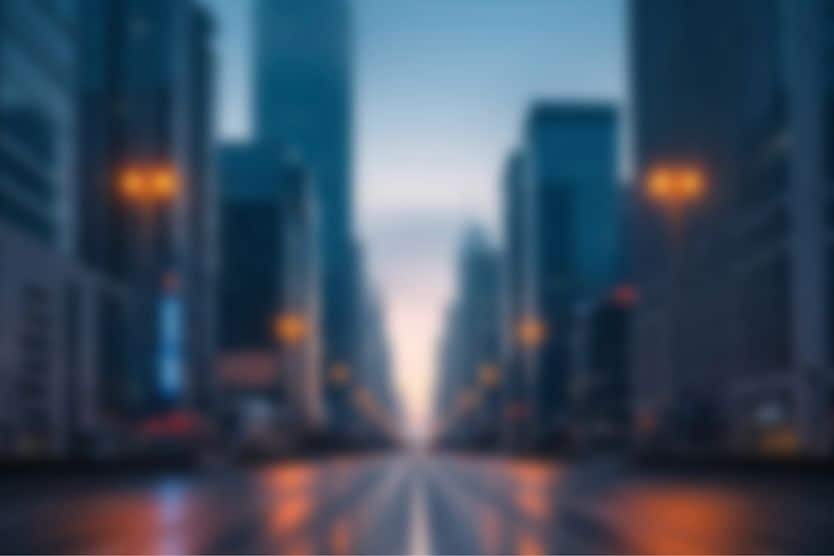 city scape with blurry lights illustrating what a person with an astigmatism sees