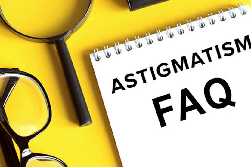 Understanding astigmatism: Answers to common astigmatism questions pad of note paper with astigmatism faqs