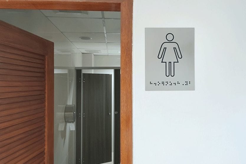 How to ask for an ADA accommodation at work ada accommodations at work using braille on the bathroom sign