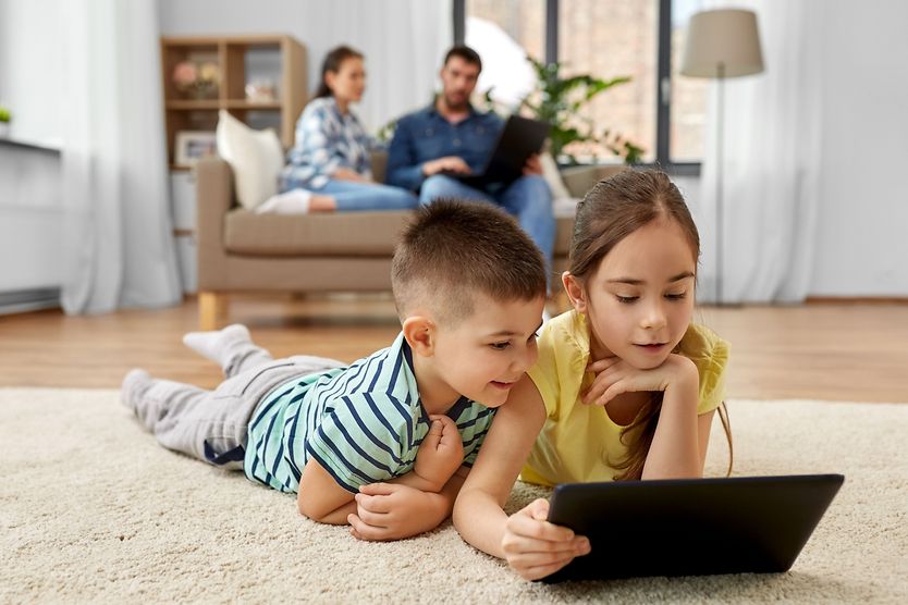 Children using a tablet