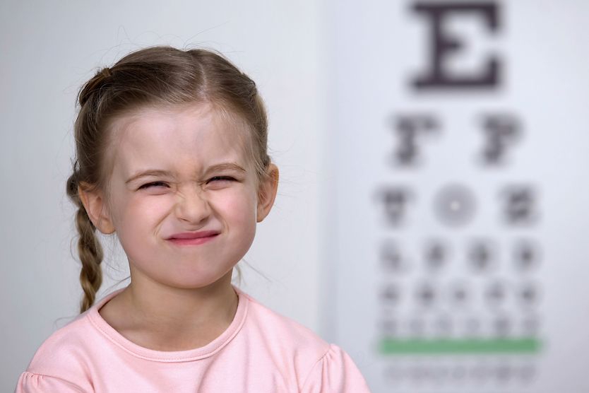 Child squinting