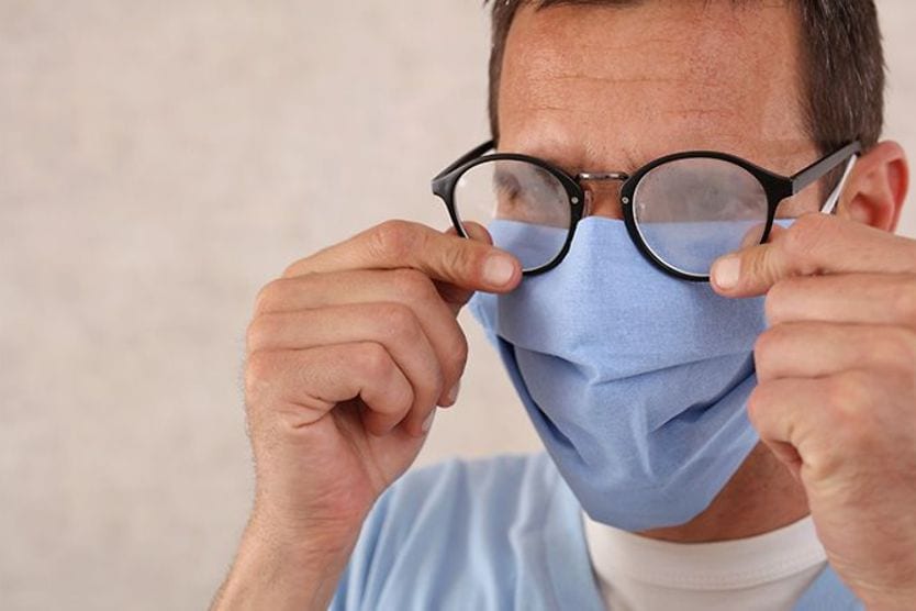 7 ways to keep your glasses from fogging with a mask foggy glasses on a man wearing face mask