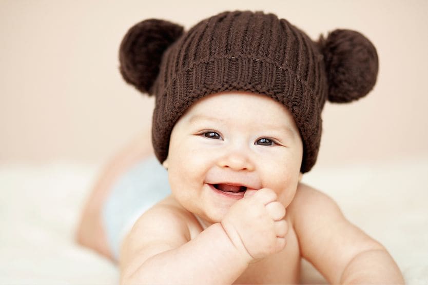 baby with pseudostrabismus
