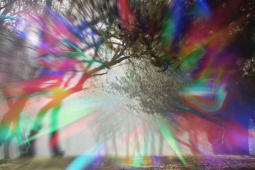What is an aura and how does it affect vision? View through an aura outside