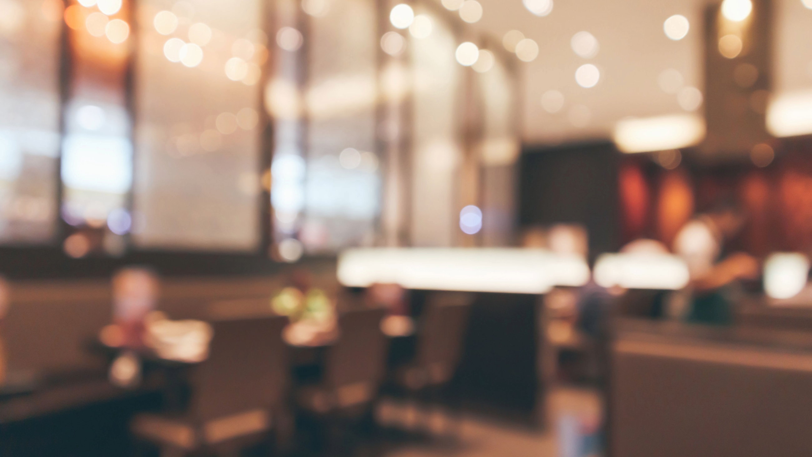 Restaurant viewed by someone with blurry vision
