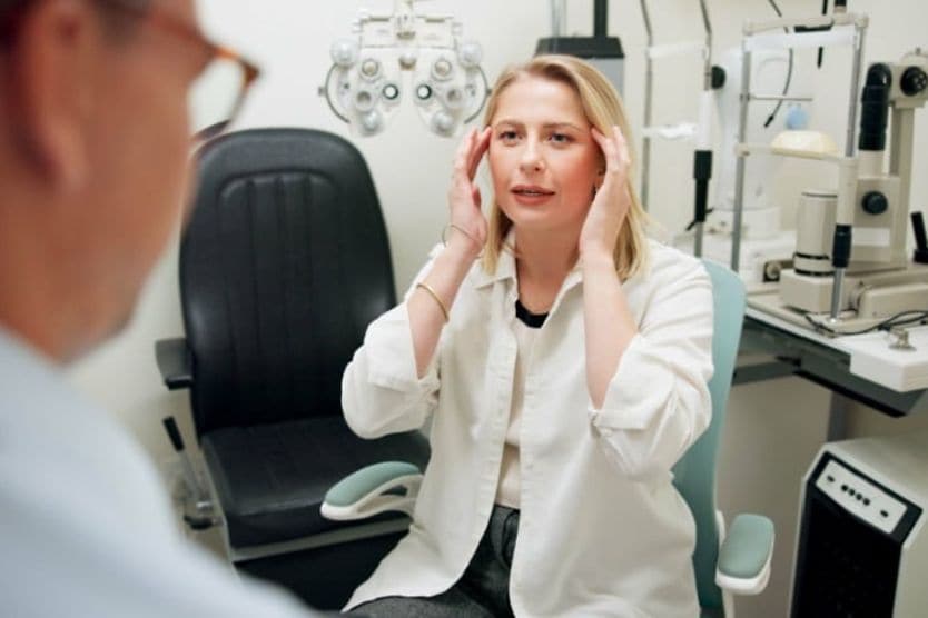 Woman in an eye doctor's office