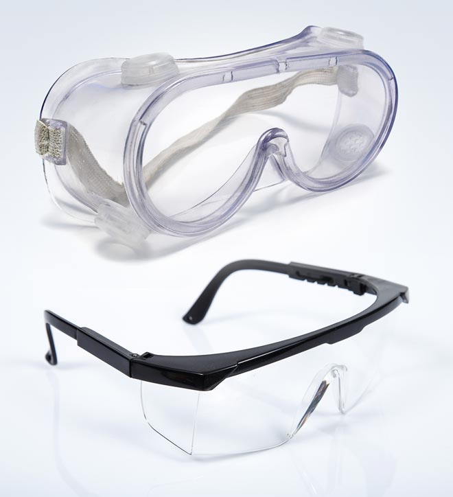 Safety glasses and protective eyewear