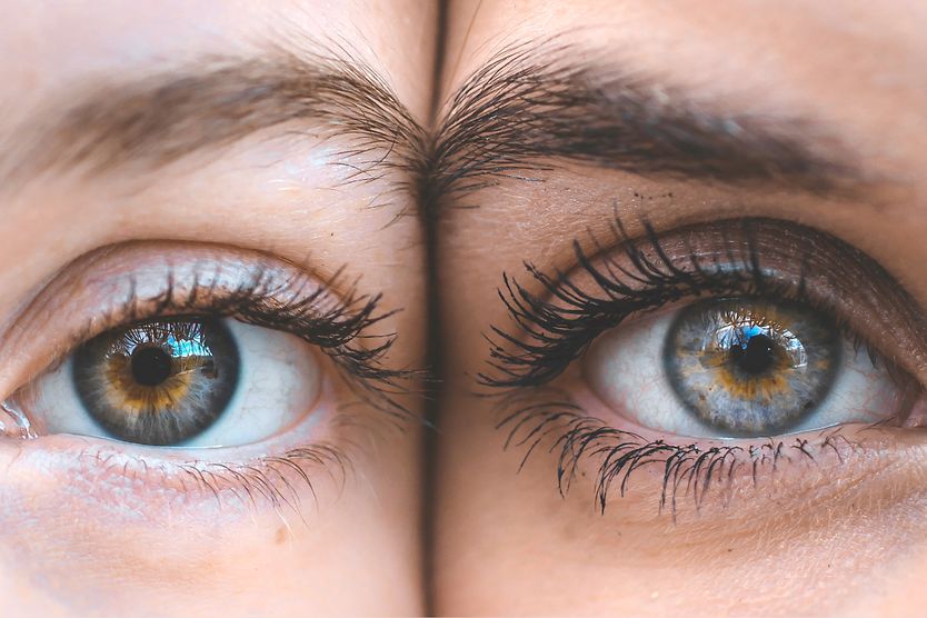 Checklist for better vision and eye health closeup of man and woman eyes