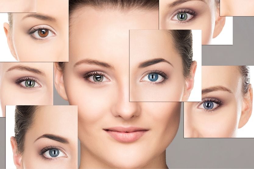 woman with different colored contacts