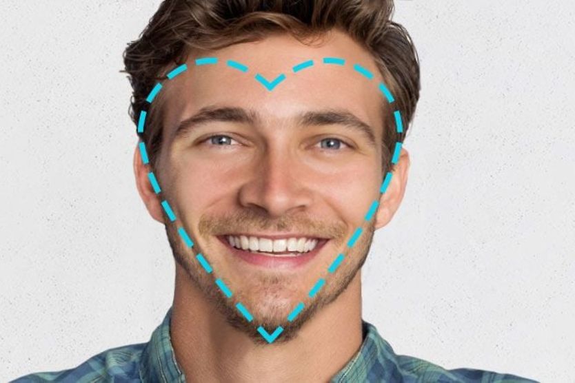 Glasses for heart-shaped faces Man with a heart shaped face