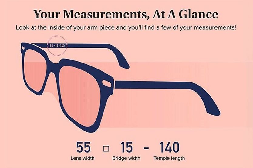 How do I measure my glasses? Illustration of eyeglass measurements