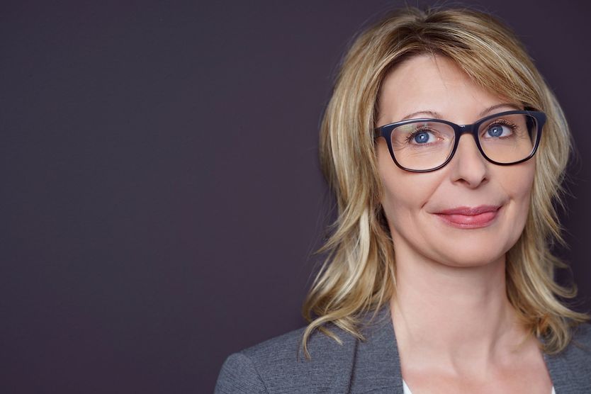 Progressive lenses for vision over 40 middle aged woman wearing glasses