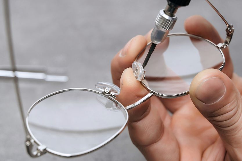 How to replace nose pads on glasses & sunglasses Person repairing broken eyeglass nose pads.