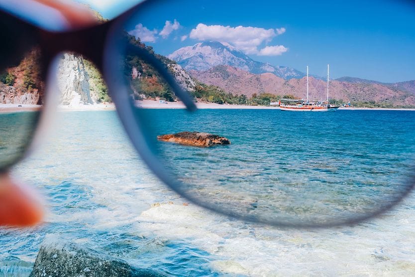 Looking through a pair of polarized sunglasses