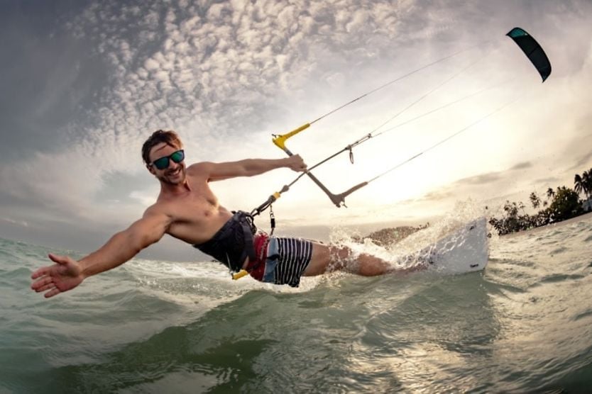 Man windsurfing
