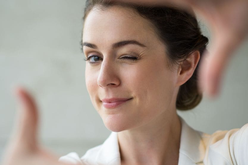 woman winking
