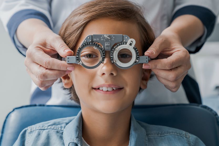 young boy getting vision test Giving the gift of vision on World Sight Day