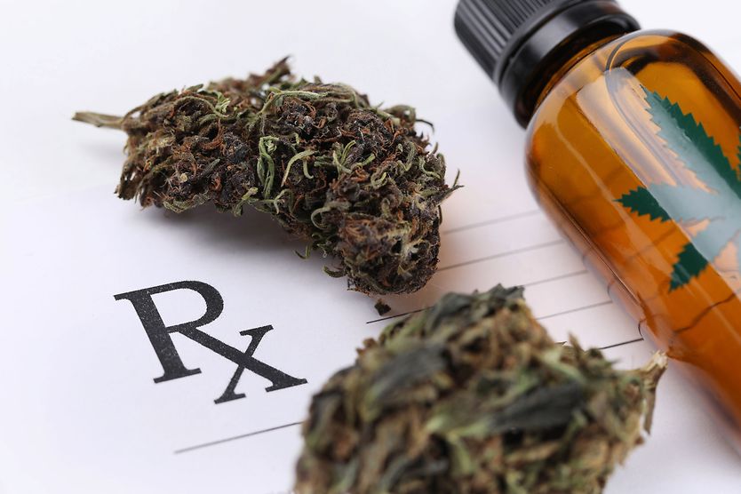 prescription bottle with marijuana treatment for glaucoma
