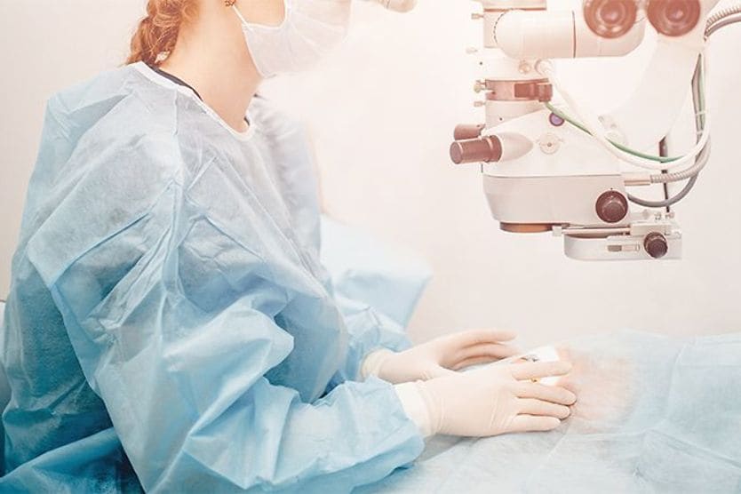 Find out if you’re a good candidate for LASIK eye surgery lasik surgeon performing lasik surgery on a lasik candidate