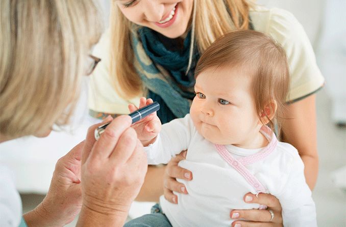 young child getting tested for nystagmus