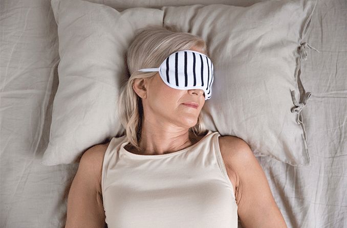 woman wearing a dry eye mask