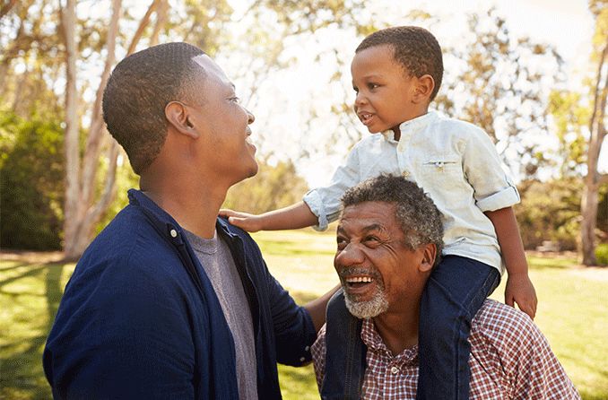 African American family of 3 generations