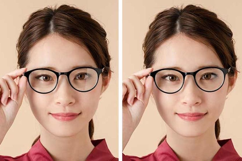 Kính có và không có lớp phủ thấu kính chống phản xạ