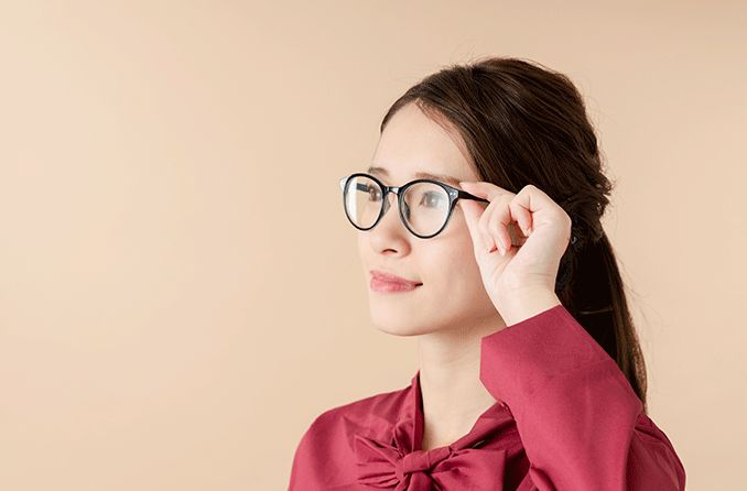 Asian woman wearing Asian fit glasses