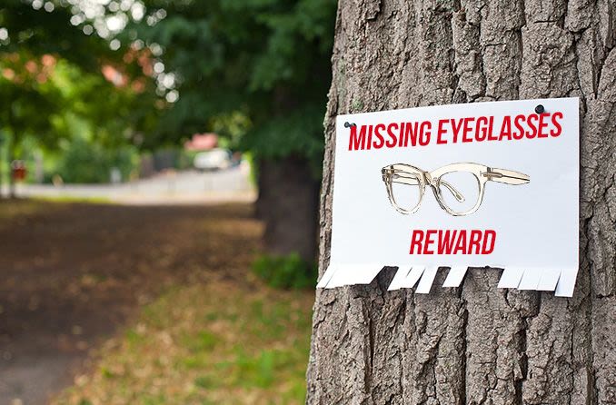 missing eyeglasses poster