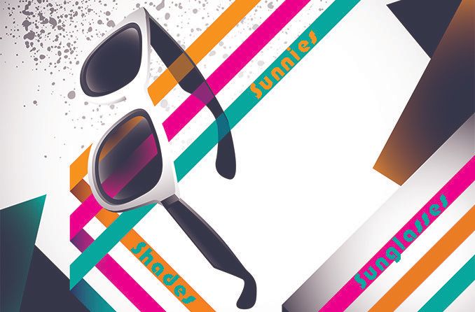 sunglasses with retro graphic background