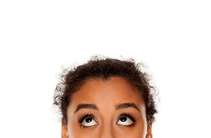 woman doing eye exercises