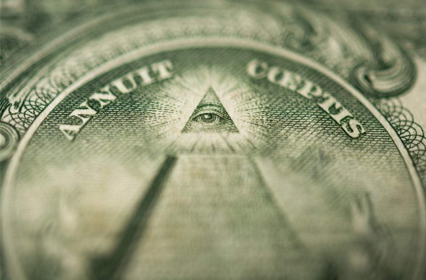 Eye of providence on U.S. currency.