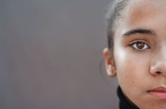 closeup of girl's eye