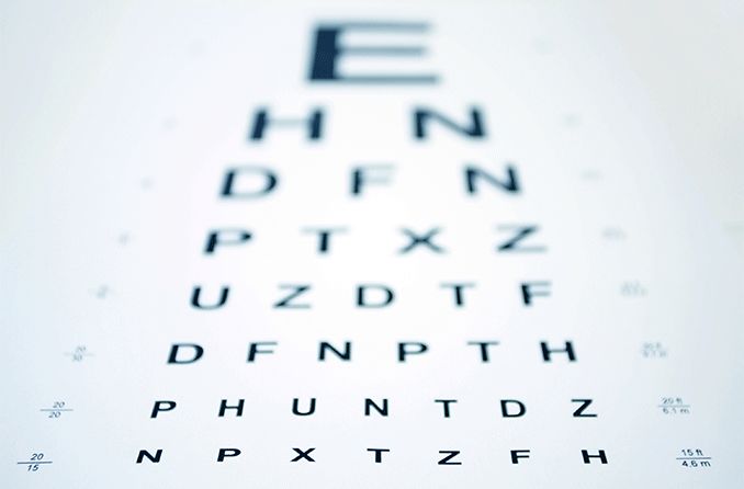 What happens if you can't see the biggest letter in a vision test?