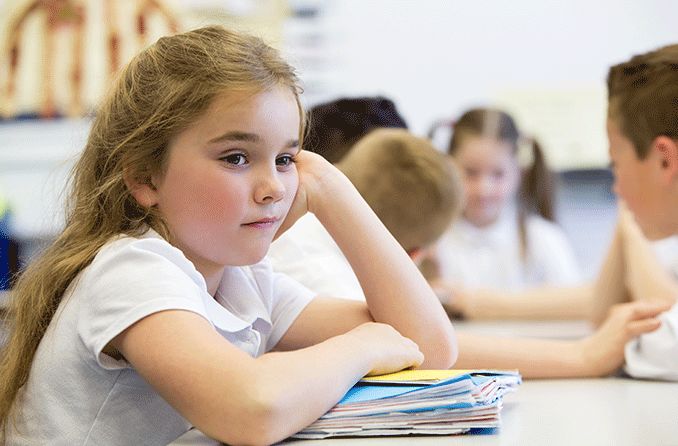 child struggling to learn in classroom due to vision problems