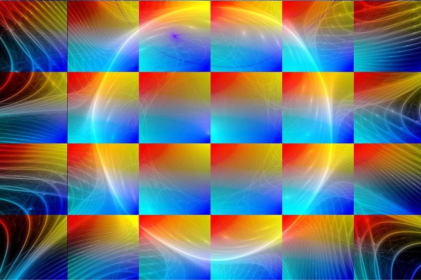 Color depiction of what a person with tetrachromatic vision might see