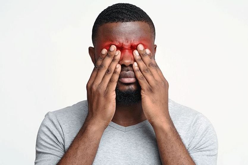 man with eye problems