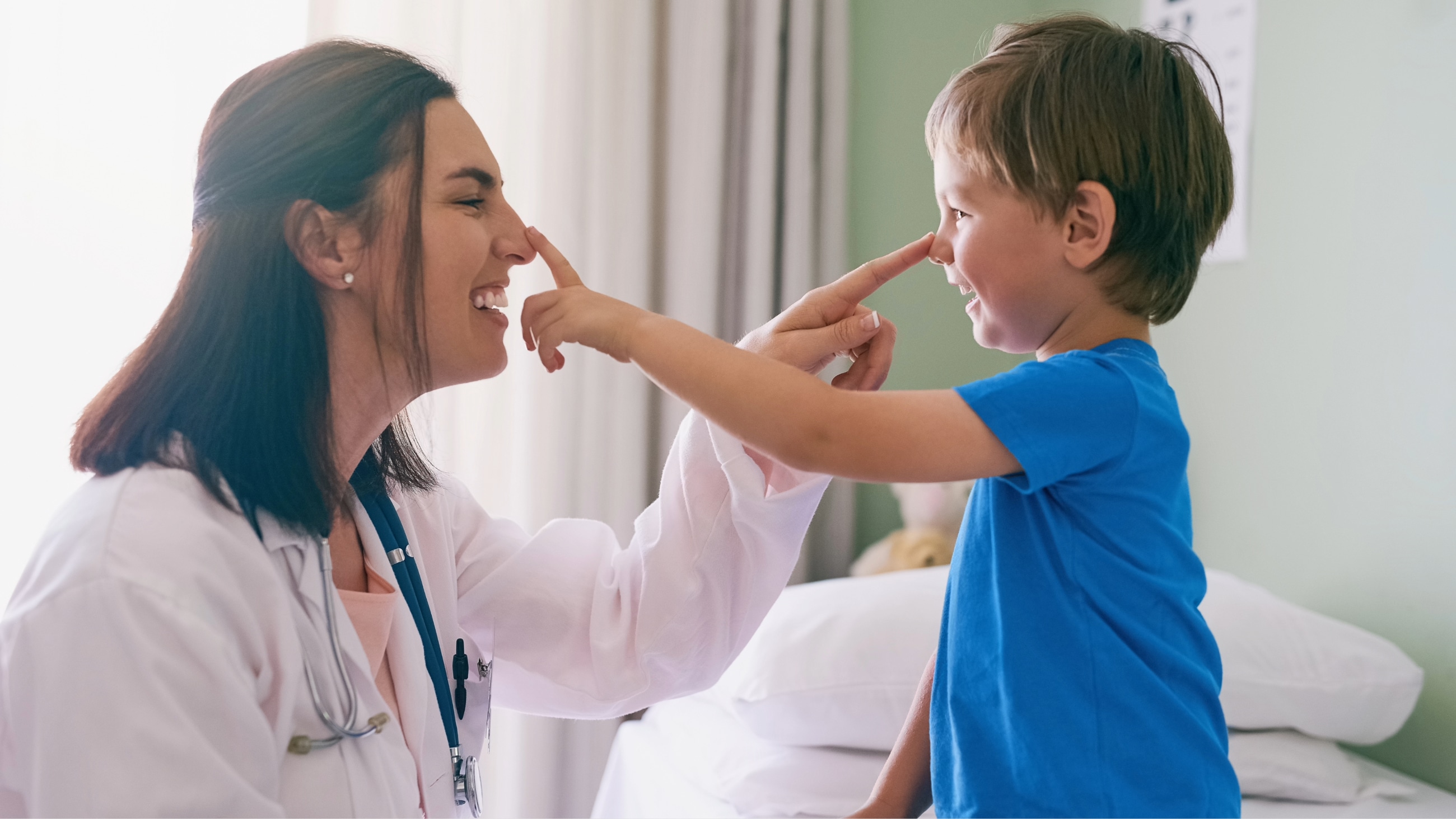 Female eye doctor and little boy Female eye doctor and little boy