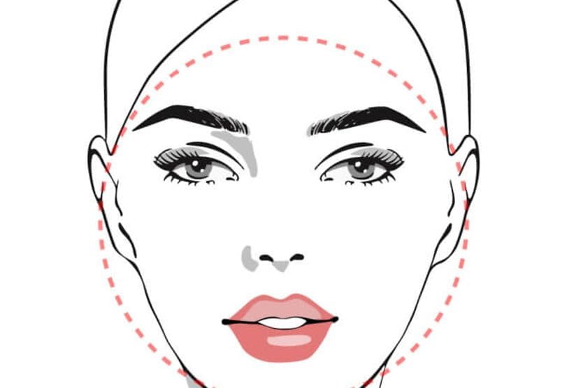 Woman with round shaped cutout overlay