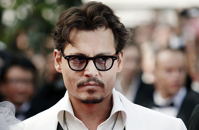 Johnny Depp wearing eyeglasses