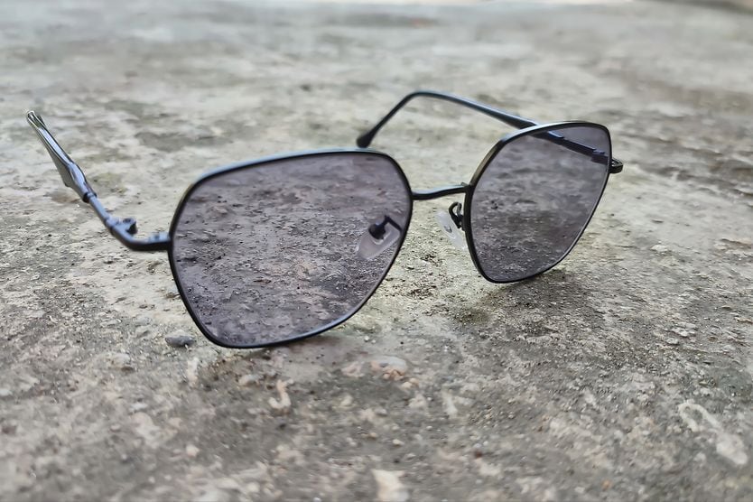 Photochromic lenses on concrete. Photochromic lenses on concrete.