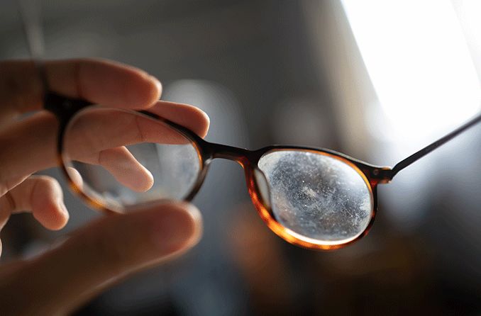 Can you further impair your vision with scratched lenses?