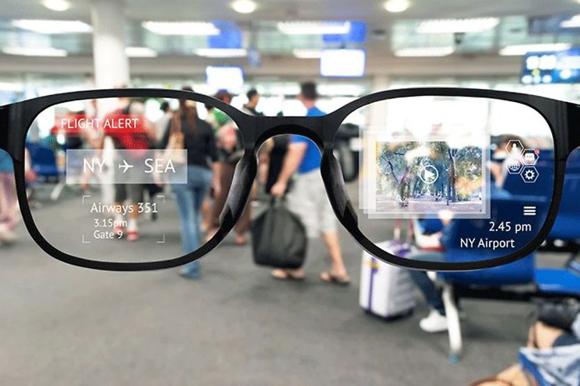Augmented reality (AR) glasses with airport display information Augmented reality (AR) glasses with airport display information