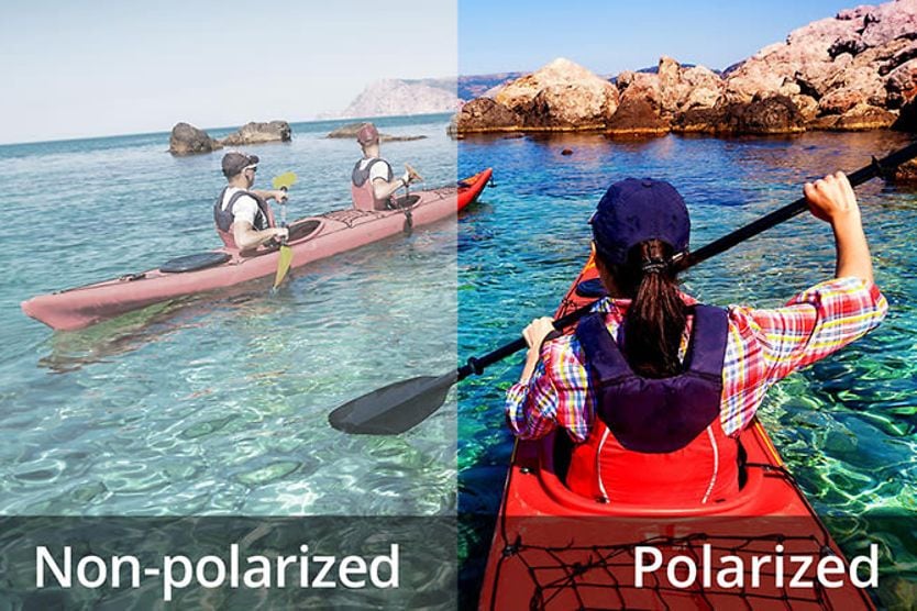 non-polarized vs polarized view of outdoor setting