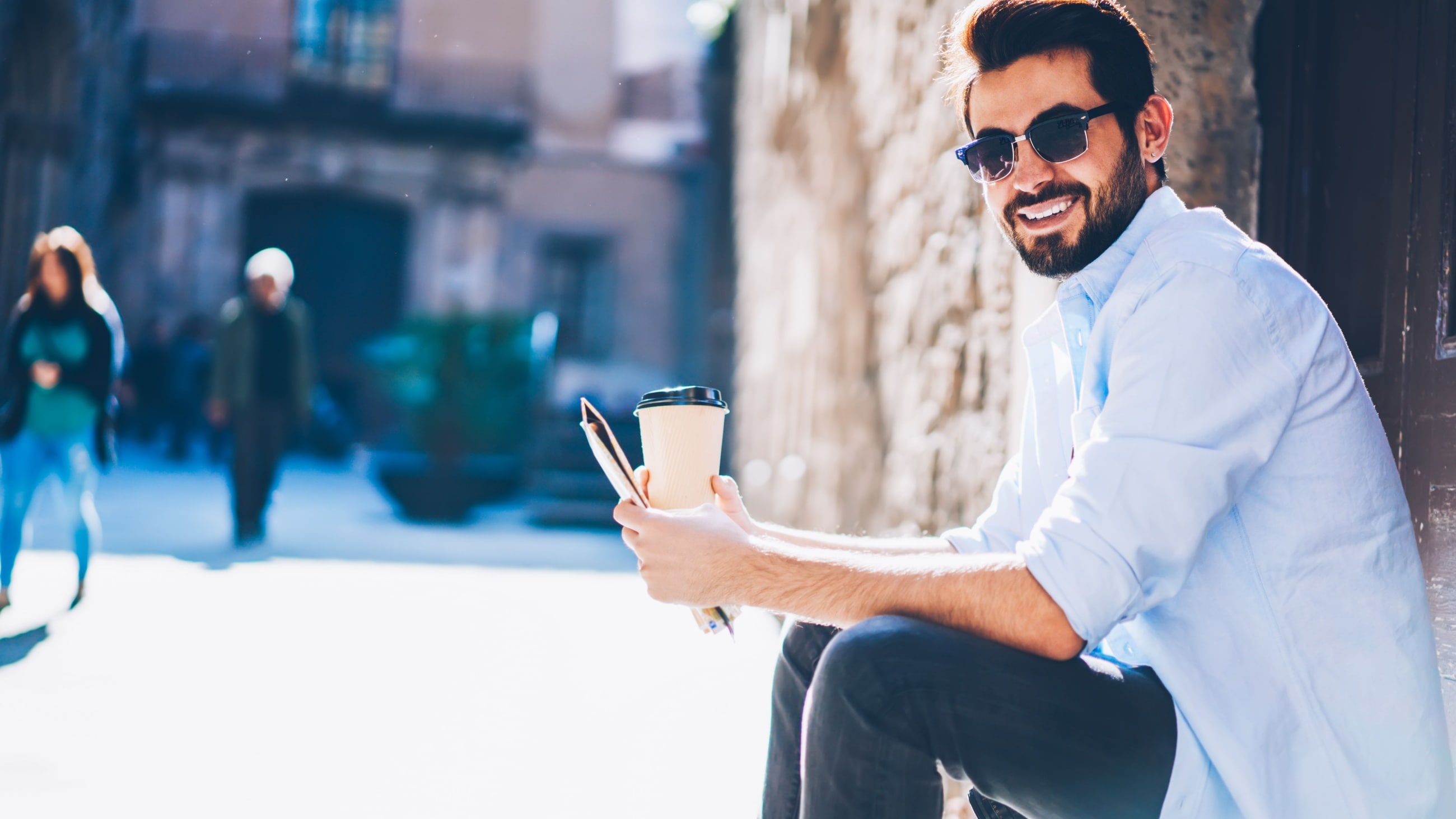 man with photochromic lenses man with photochromic lenses