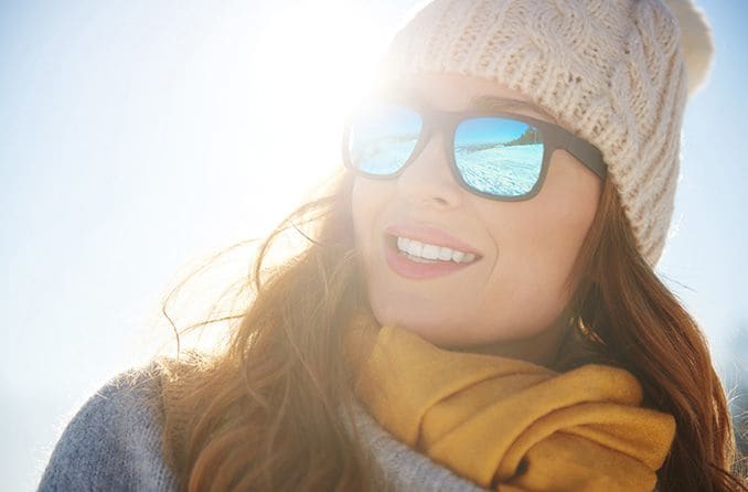 Sunglasses protect the eyes from UV rays even in winter