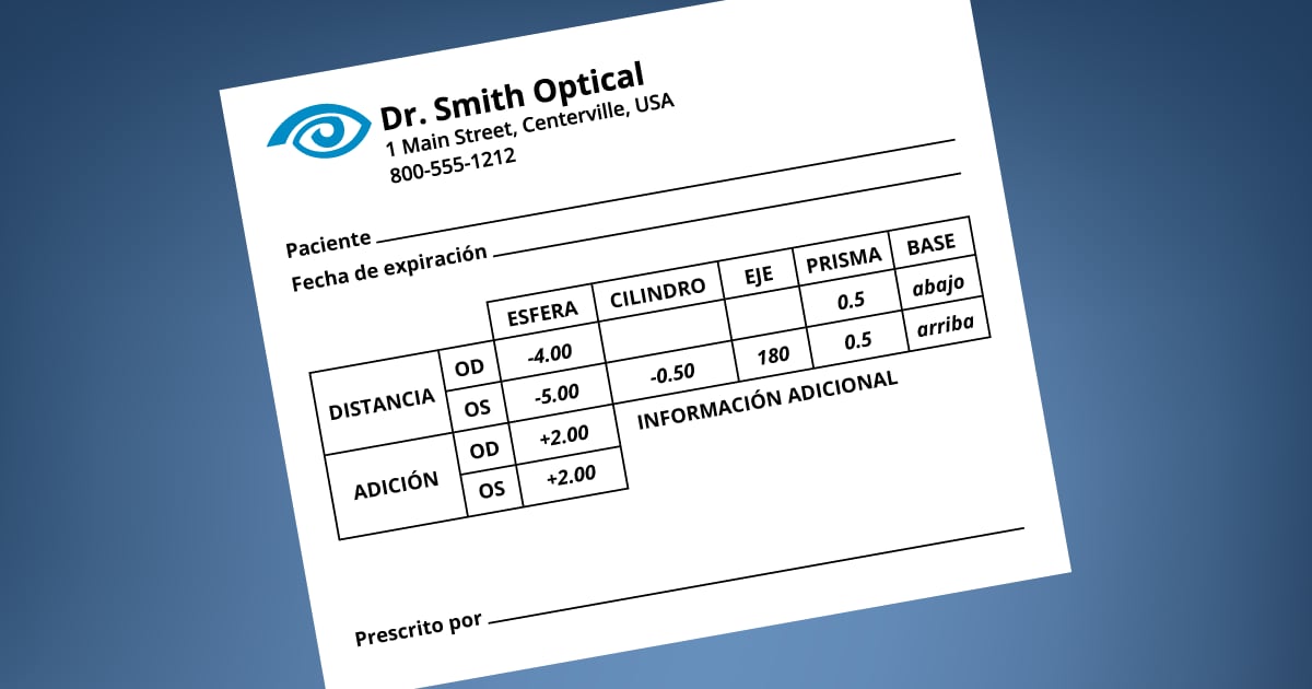 Cómo leer una prescripción de lentes | All About Vision