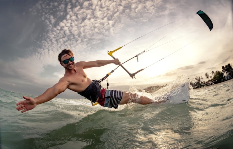 Man windsurfing
