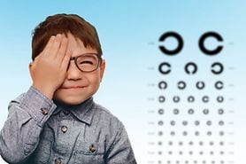 Boy getting an eye exam